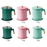 Maxbell Oil Filter Pot Handle Stainless Steel Strainer for Cooking 1.4L Pink