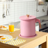Maxbell Oil Filter Pot Handle Stainless Steel Strainer for Cooking 1.4L Pink