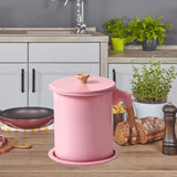 Maxbell Oil Filter Pot Handle Stainless Steel Strainer for Cooking 1.4L Pink