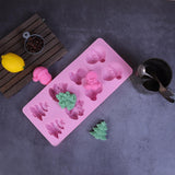 Maxbell Christmas Theme Christmas Tree Santa Cake Chocolate 8-cavity Silicone Mold