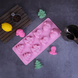 Maxbell Christmas Theme Christmas Tree Santa Cake Chocolate 8-cavity Silicone Mold