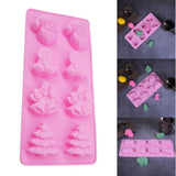 Maxbell Christmas Theme Christmas Tree Santa Cake Chocolate 8-cavity Silicone Mold