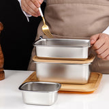 Maxbell 304 Stainless Steel Butter Box Japanese Style Bento Box Bamboo Cover 1000ml
