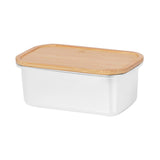 Maxbell 304 Stainless Steel Butter Box Japanese Style Bento Box Bamboo Cover 1000ml