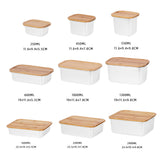 Maxbell 304 Stainless Steel Butter Box Japanese Style Bento Box Bamboo Cover 1000ml