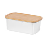 Maxbell 304 Stainless Steel Butter Box Japanese Style Bento Box Bamboo Cover 1000ml