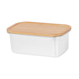 Maxbell 304 Stainless Steel Butter Box Japanese Style Bento Box Bamboo Cover 1000ml