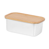 Maxbell 304 Stainless Steel Butter Box Japanese Style Bento Box Bamboo Cover 1000ml