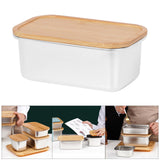 Maxbell 304 Stainless Steel Butter Box Japanese Style Bento Box Bamboo Cover 1000ml