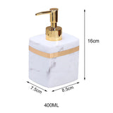 Maxbell Resin Soap Dispenser Reusable for Tabletop Kitchen Bathroom Shower Shampoo White-400ML