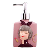 Maxbell Stylish Manual Soap Dispenser Lotion Shampoo Refillable Pump Bottle Pink 330ml