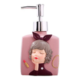 Maxbell Stylish Manual Soap Dispenser Lotion Shampoo Refillable Pump Bottle Pink 330ml