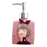 Maxbell Stylish Manual Soap Dispenser Lotion Shampoo Refillable Pump Bottle Pink 330ml