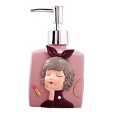 Maxbell Stylish Manual Soap Dispenser Lotion Shampoo Refillable Pump Bottle Pink 330ml