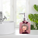 Maxbell Stylish Manual Soap Dispenser Lotion Shampoo Refillable Pump Bottle Pink 330ml