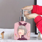 Maxbell Stylish Manual Soap Dispenser Lotion Shampoo Refillable Pump Bottle Pink 330ml