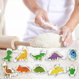 Maxbell Cookie Cutters Stainless Steel Biscuit Cutter Cookie Mold 10pcs Dinosaur