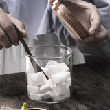 Maxbell Condiment Bottle Spice Box with Spoon Organizer Seasoning Jar for Sugar Salt Wooden Lid B