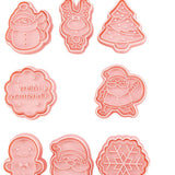 Maxbell 8Pcs Christmas Cookie Mold DIY Not Sticky for Kitchen Baking Tool Accessory A