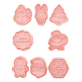 Maxbell 8Pcs Christmas Cookie Mold DIY Not Sticky for Kitchen Baking Tool Accessory A