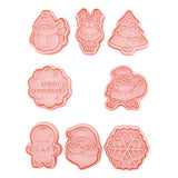 Maxbell 8Pcs Christmas Cookie Mold DIY Not Sticky for Kitchen Baking Tool Accessory A