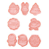 Maxbell 8Pcs Christmas Cookie Mold DIY Not Sticky for Kitchen Baking Tool Accessory A