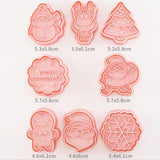 Maxbell 8Pcs Christmas Cookie Mold DIY Not Sticky for Kitchen Baking Tool Accessory A