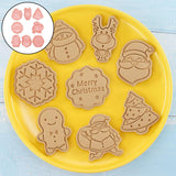 Maxbell 8Pcs Christmas Cookie Mold DIY Not Sticky for Kitchen Baking Tool Accessory A