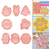 Maxbell 8Pcs Christmas Cookie Mold DIY Not Sticky for Kitchen Baking Tool Accessory A