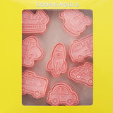 Maxbell 8x Mini Cookie Cutter Embossing Mold Fondant Set Biscuits Pastry Cutter Set