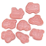 Maxbell 8x Mini Cookie Cutter Embossing Mold Fondant Set Biscuits Pastry Cutter Set