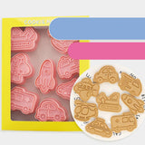 Maxbell 8x Mini Cookie Cutter Embossing Mold Fondant Set Biscuits Pastry Cutter Set