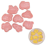 Maxbell 8x Mini Cookie Cutter Embossing Mold Fondant Set Biscuits Pastry Cutter Set