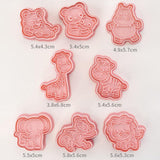 Maxbell 8 Pcs DIY Animals Cookie Mould 3D Cookie Cutters Plastic Baking Mold