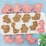 Maxbell 8 Pcs DIY Animals Cookie Mould 3D Cookie Cutters Plastic Baking Mold