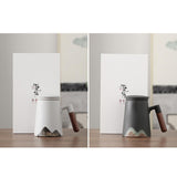 Maxbell Large Capacity Porcelain Tea Mug with Lid for Hotel Coffee Shop Accessories White +Gift Box