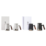 Maxbell Large Capacity Porcelain Tea Mug with Lid for Hotel Coffee Shop Accessories White +Gift Box