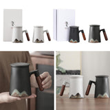 Maxbell Large Capacity Porcelain Tea Mug with Lid for Hotel Coffee Shop Accessories White +Gift Box