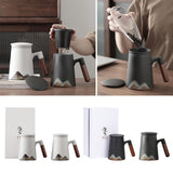 Maxbell Large Capacity Porcelain Tea Mug with Lid for Hotel Coffee Shop Accessories White +Gift Box