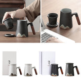 Maxbell Large Capacity Porcelain Tea Mug with Lid for Hotel Coffee Shop Accessories White +Gift Box