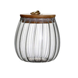 Maxbell Coffee Canister Transparent Glass for Kitchen Food Container Round