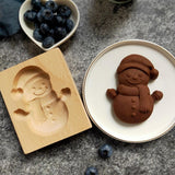 Maxbell Wooden Mould Press Cookie Mold Biscuit Cutter Cookie Presses Snowman