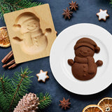 Maxbell Wooden Mould Press Cookie Mold Biscuit Cutter Cookie Presses Snowman