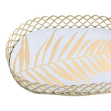Maxbell Storage Tray Cosmetic Storage Box Makeup Tray for Home Dresser Organizer White Coconut leaf
