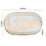Maxbell Storage Tray Cosmetic Storage Box Makeup Tray for Home Dresser Organizer White Coconut leaf