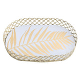 Maxbell Storage Tray Cosmetic Storage Box Makeup Tray for Home Dresser Organizer White Coconut leaf