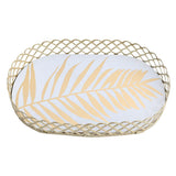 Maxbell Storage Tray Cosmetic Storage Box Makeup Tray for Home Dresser Organizer White Coconut leaf