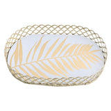 Maxbell Storage Tray Cosmetic Storage Box Makeup Tray for Home Dresser Organizer White Coconut leaf