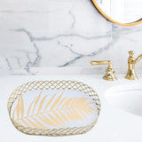 Maxbell Storage Tray Cosmetic Storage Box Makeup Tray for Home Dresser Organizer White Coconut leaf