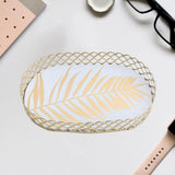 Maxbell Storage Tray Cosmetic Storage Box Makeup Tray for Home Dresser Organizer White Coconut leaf